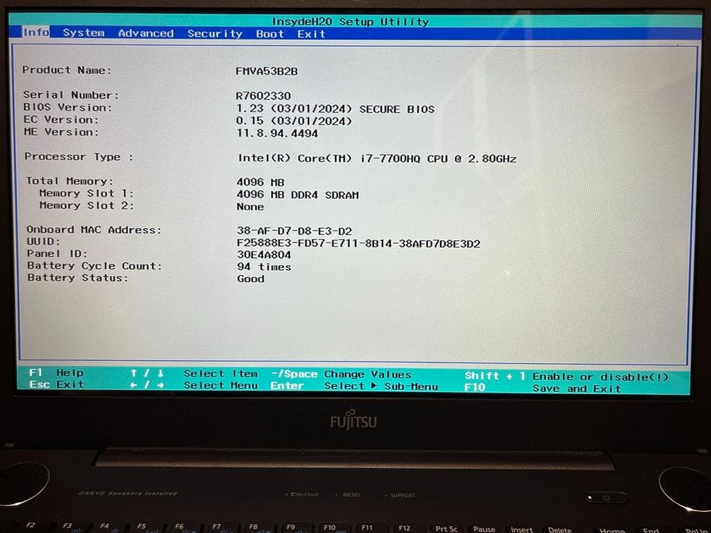富士通 LIFEBOOK AH53/B2 Core i7-7700HQ②