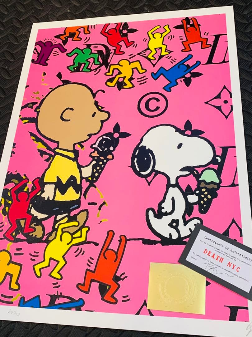 額装込　今半額！世界限定100点　DEATH NYCポップアート キースヘリング