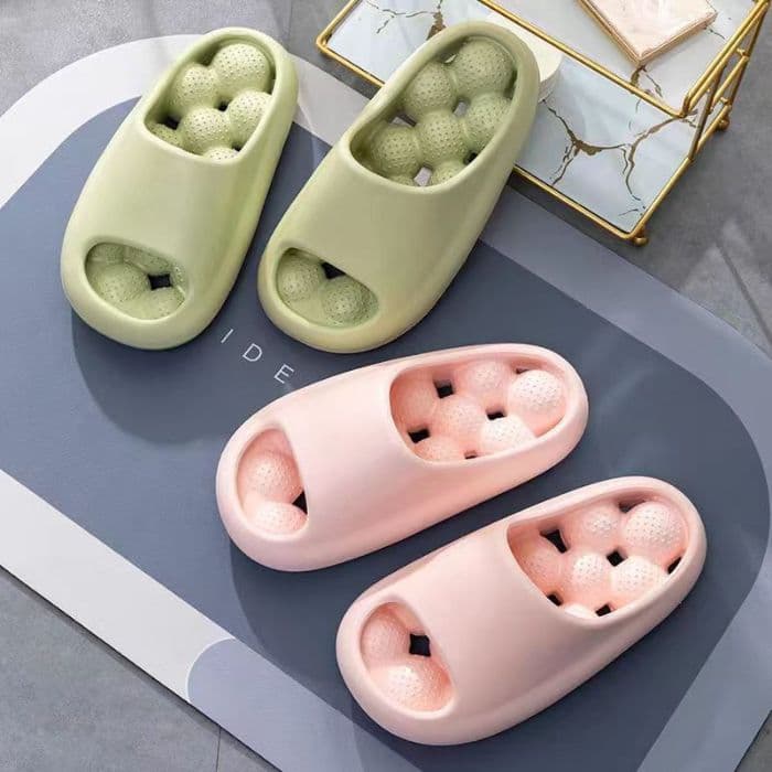 ［新品 / 人気］健康サンダル 足つぼ クッション 緑 グリーン 25-25.5