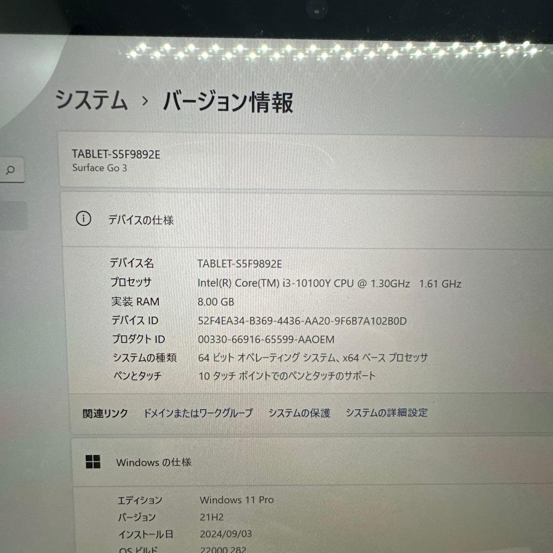 難ありMicrosoft SURFACE go3 LTE Win11 動作品