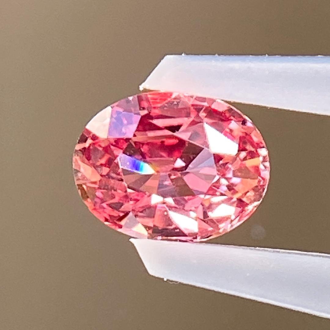 極上極美☆非加熱パパラチャサファイア 　オーバル　0.691ct 　中宝研
