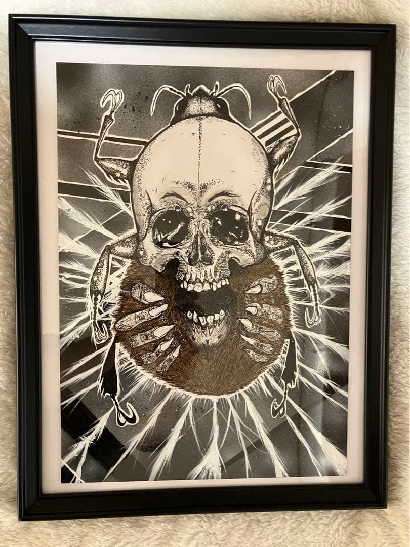 手描きイラストA　スカル　蜘蛛　PUSHEAD