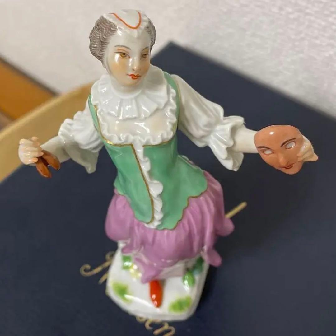 ・ケンドラー・コロンビーヌ・マイセン・１４cm・左手一部を修復・Meissen・