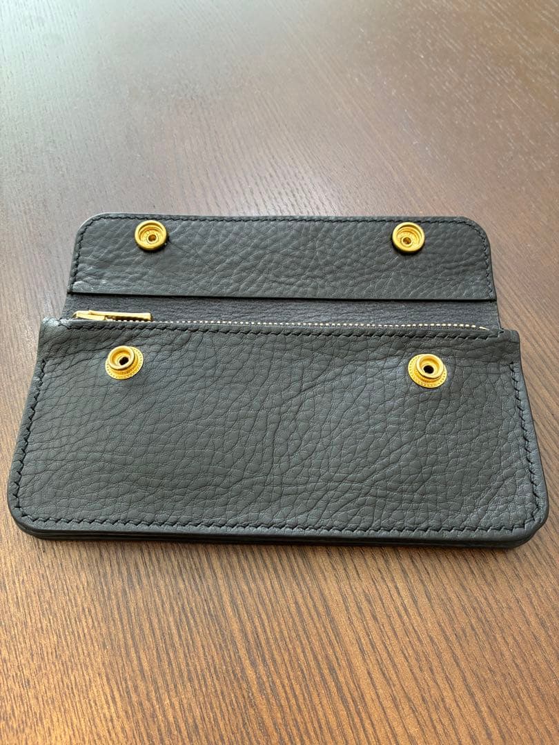 ロングトラッカーウォレット　ハンドメイド　イタリアンレザー　ヌメ革