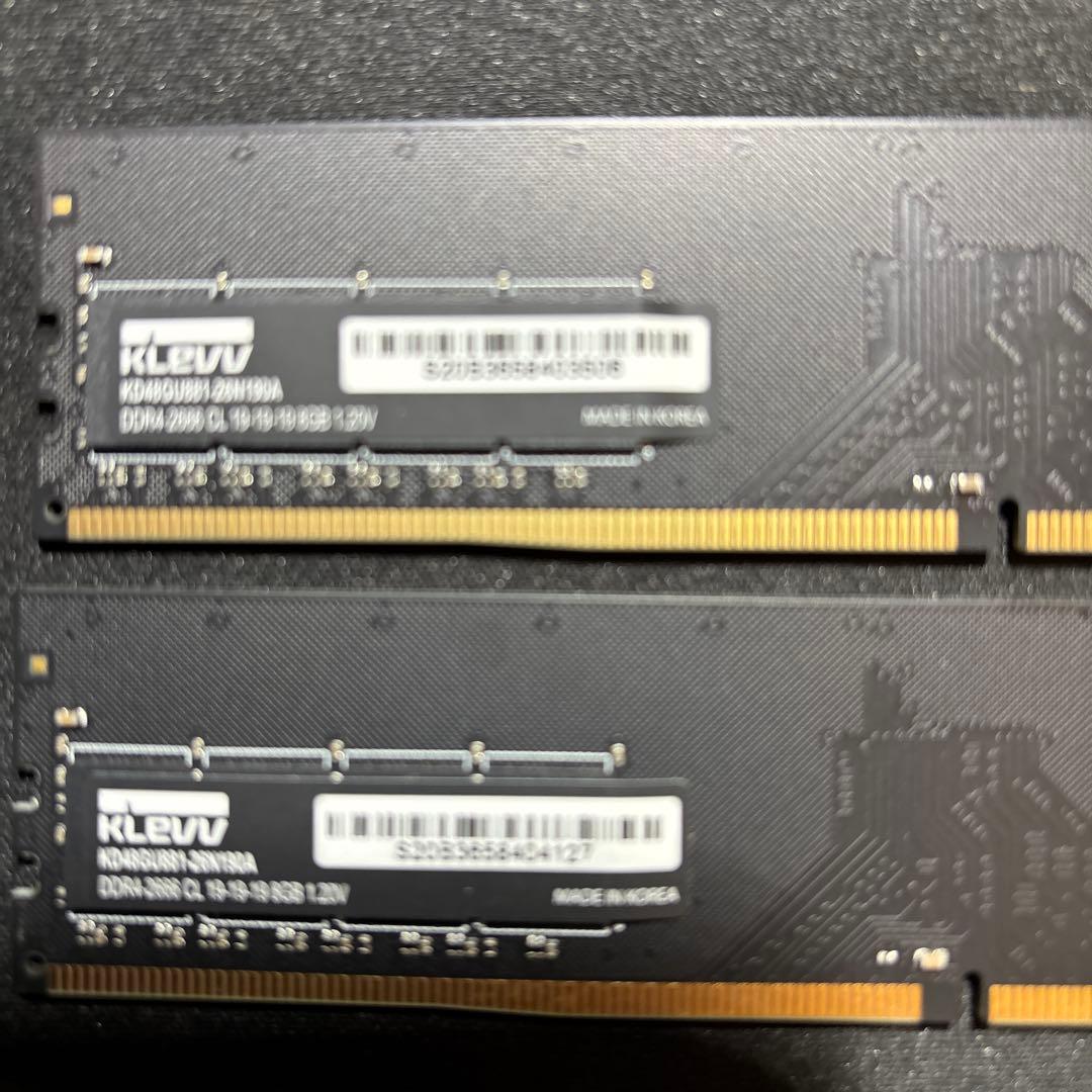KLEVV DDR4 8GB 2400MHz メモリ 2枚組　中古品