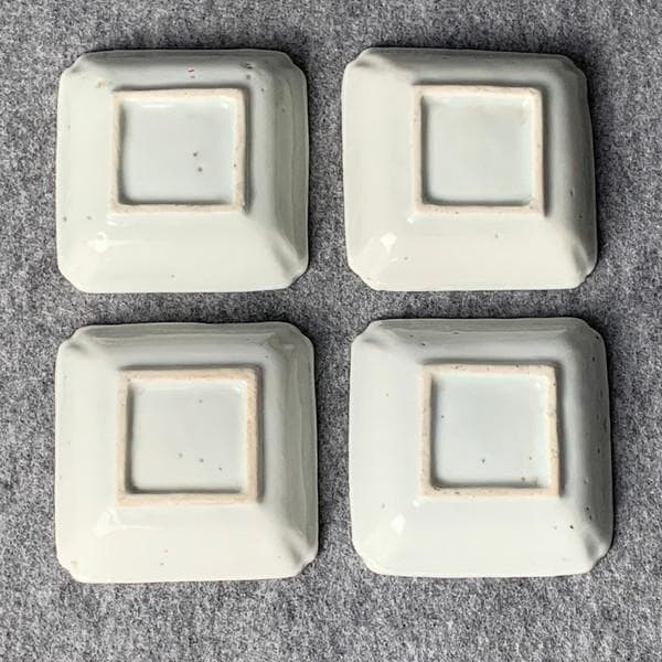 陽刻梅文豆皿4枚[B34367]