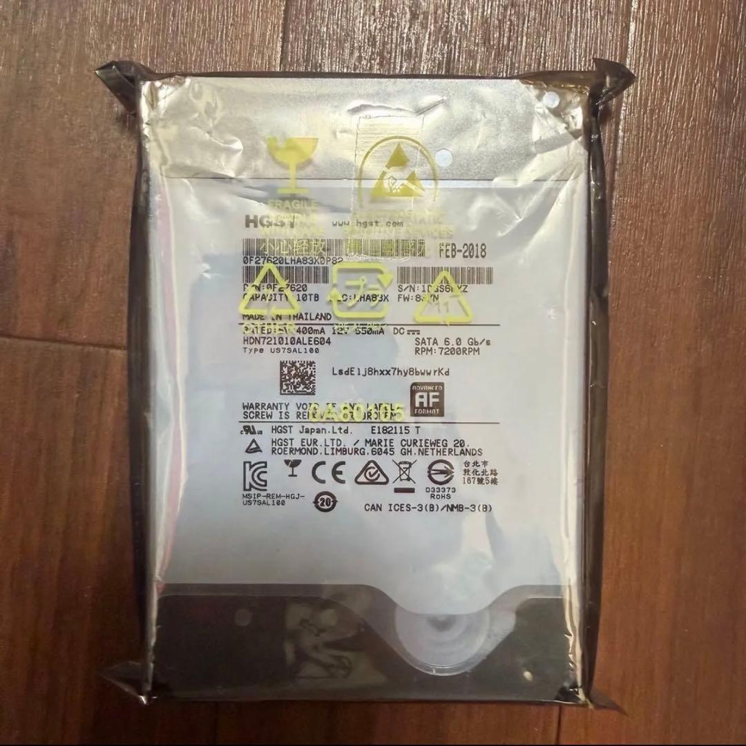 HGST NAS用ハードディスク 10TB 2個セット3542/2184使用時間