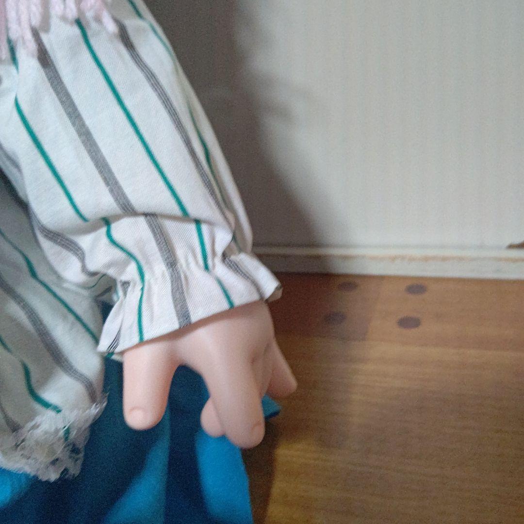 レトロ　ピンクヘアードール　少女　ぬいぐるみ　人形
