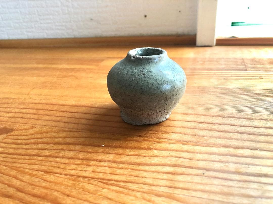 【タイ・骨董・出土品】宋胡録（スンコロク）青磁釉 小壺（1301年~1600年）