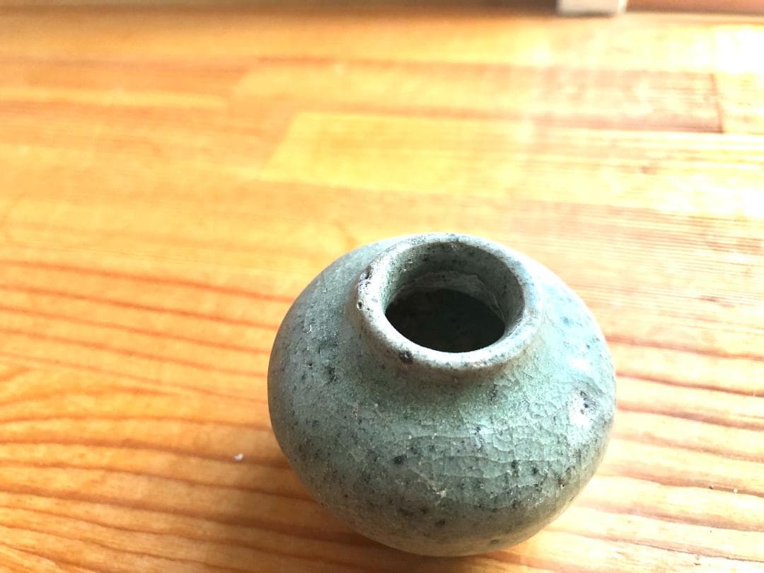【タイ・骨董・出土品】宋胡録（スンコロク）青磁釉 小壺（1301年~1600年）