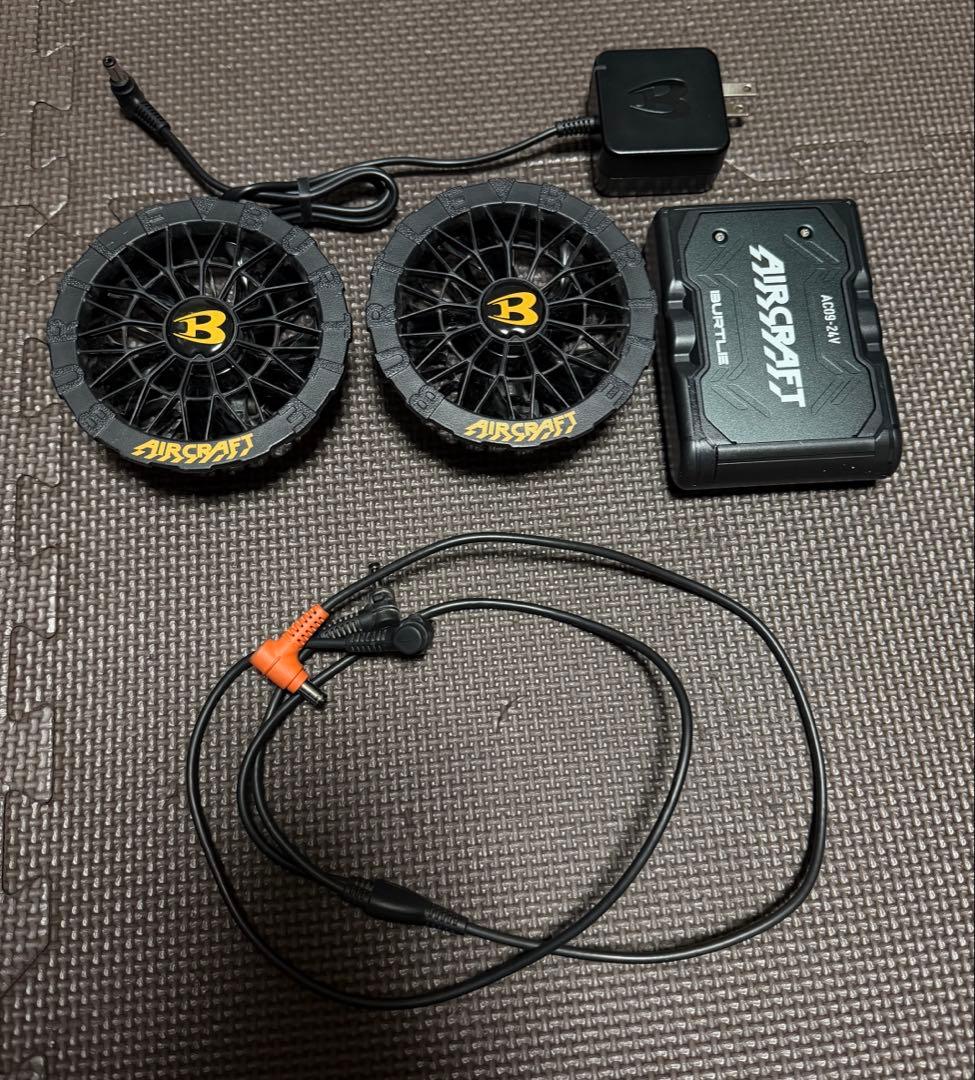 BURTLE 空調服 ストームブラック　XL　フルセット