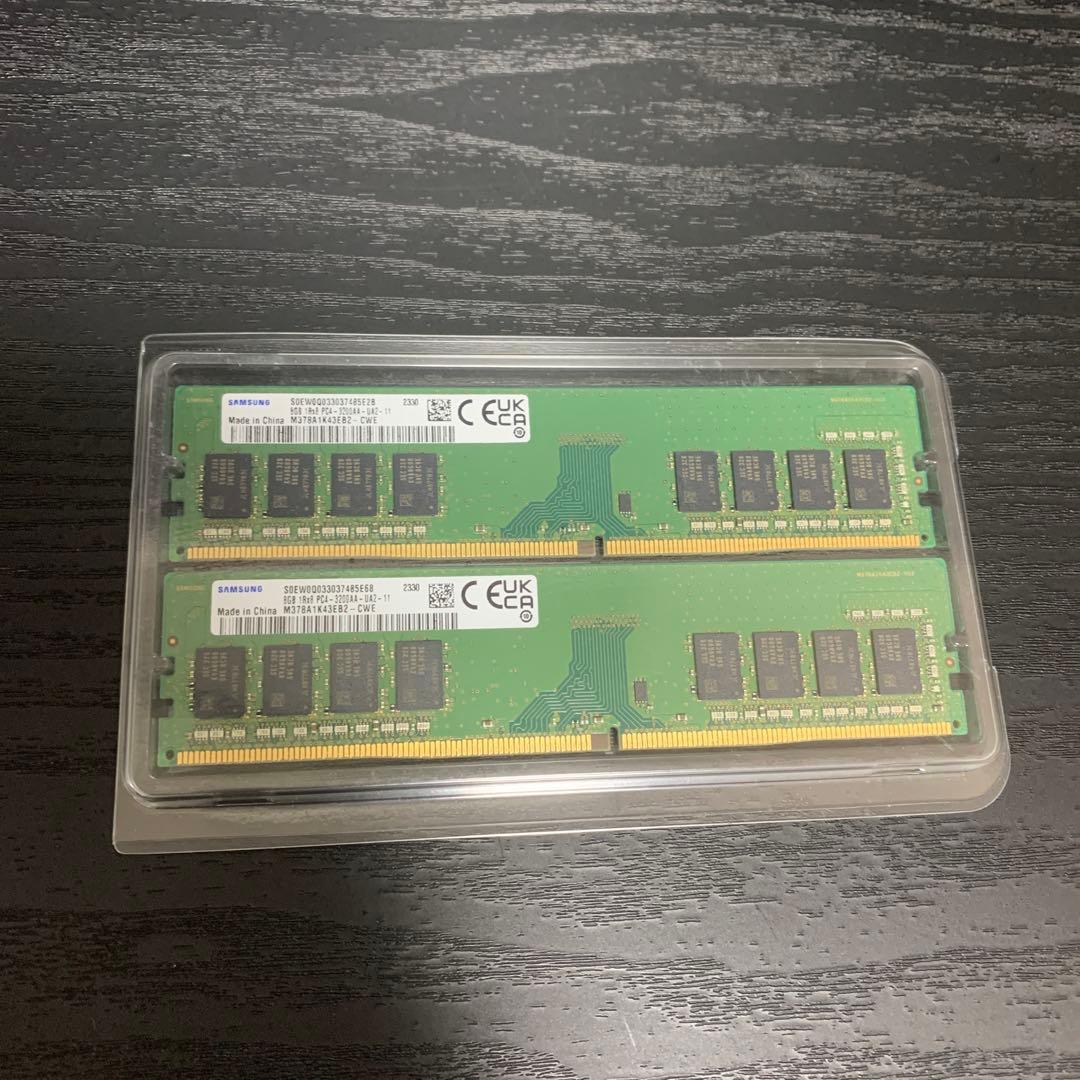 メモリ8GBx2枚セット　DDR4-3200 　samsung