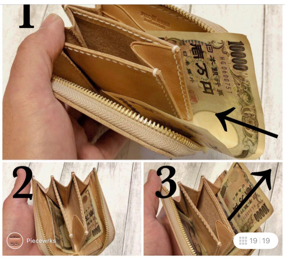 horween シェルコードバンバーガンディL型ミニ財布　piecewrks