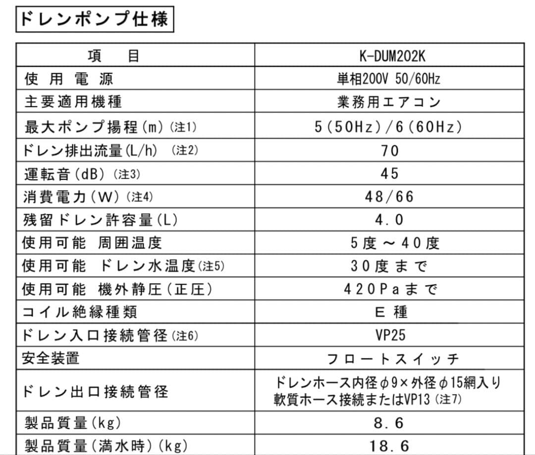 オーケー器材ドレンポンプキット(K-DUM202K)+出口ドレンホース3本