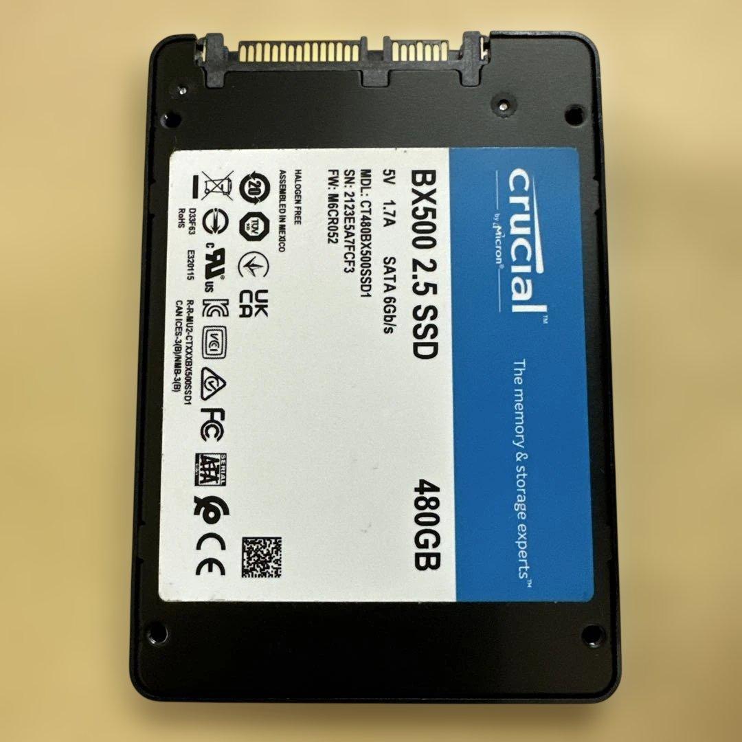 7. crucial 480GB SSD 2.5インチ SATA 動作確認済み