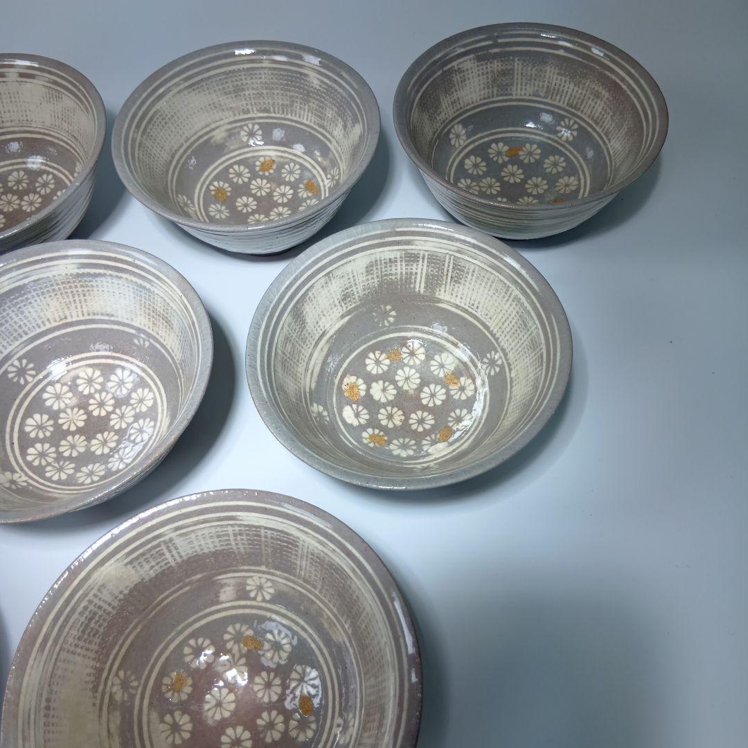 茶道具　三島茶碗10客　八幡窯(堀野証嗣)共箱　美品
