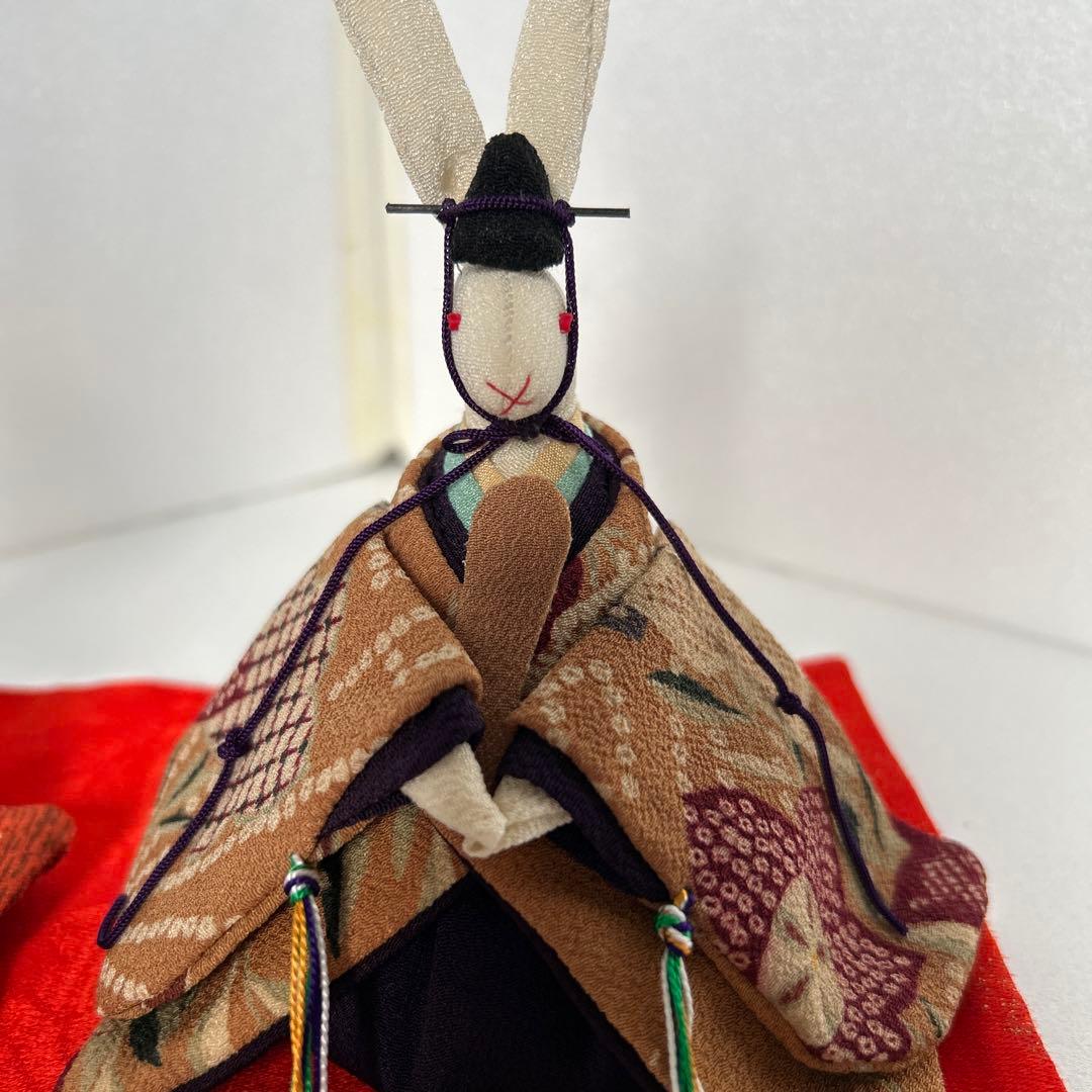 古布　縮緬細工　うさぎ　お雛様　ハンドメイド