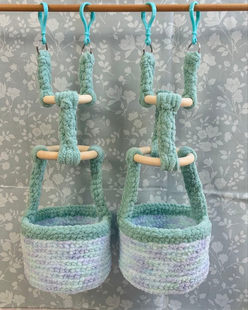 モモンガ　アスレチック　ハンモック　ハンドメイド　毛糸