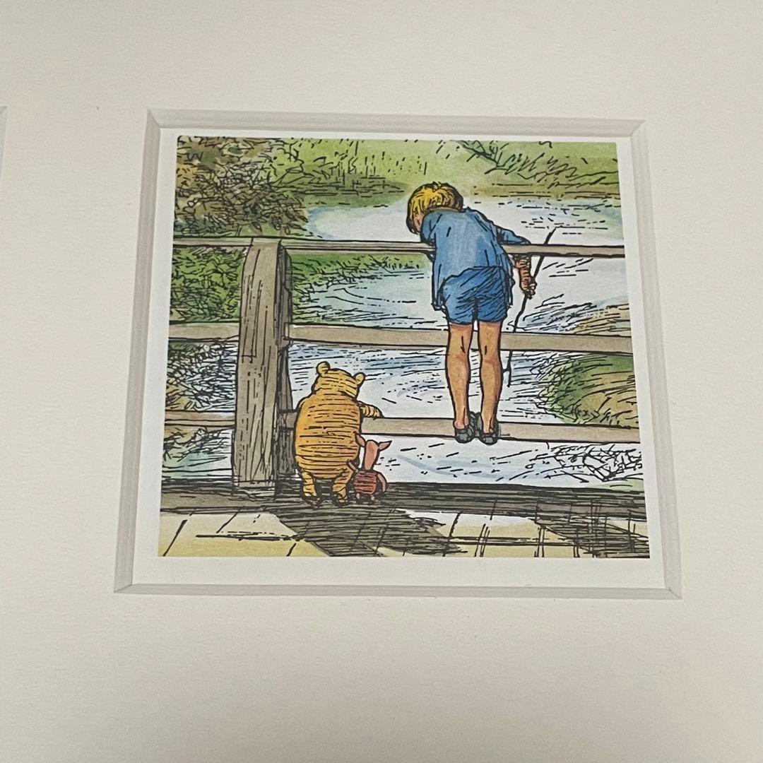 ディズニー　プーさん　クラシックプー　イラスト　絵画　額縁付き