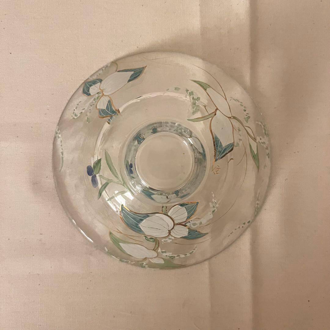 抹茶碗 半夏生 ガラス 耐熱 茶道具 茶器 平茶碗 義山 今岡妙見