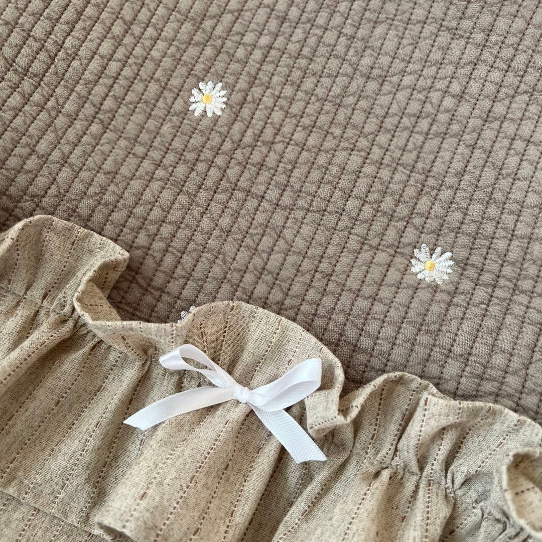 14【sample】トートバッグ ヌビキルト 花刺繍　入園入学　サブバッグ