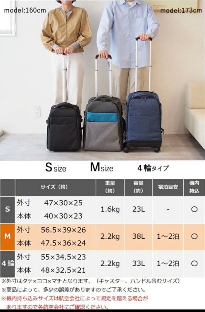 モアエルグ 3WAY リュックキャリー Mサイズ 機内持込可 MOIERG