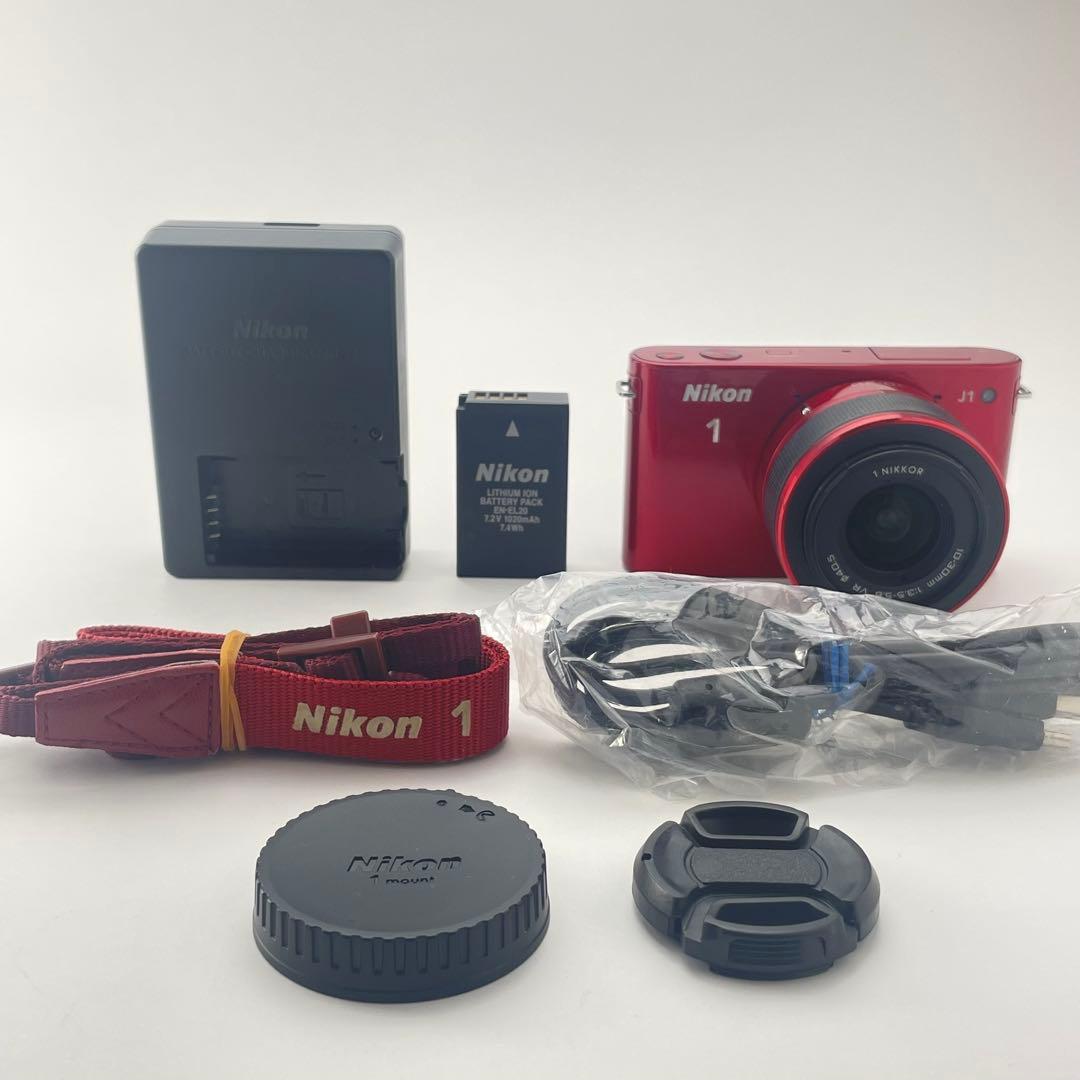 【ショット数2000・返品保証】Nikon1 J1 レッド レンズキット