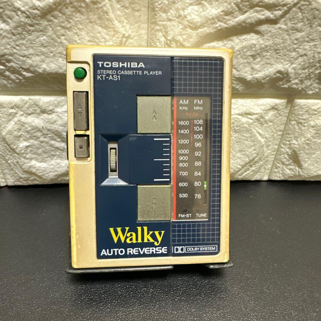 TOSHIBA カセットプレーヤーKT-AS1 ジャンク現状品　昭和レトロ