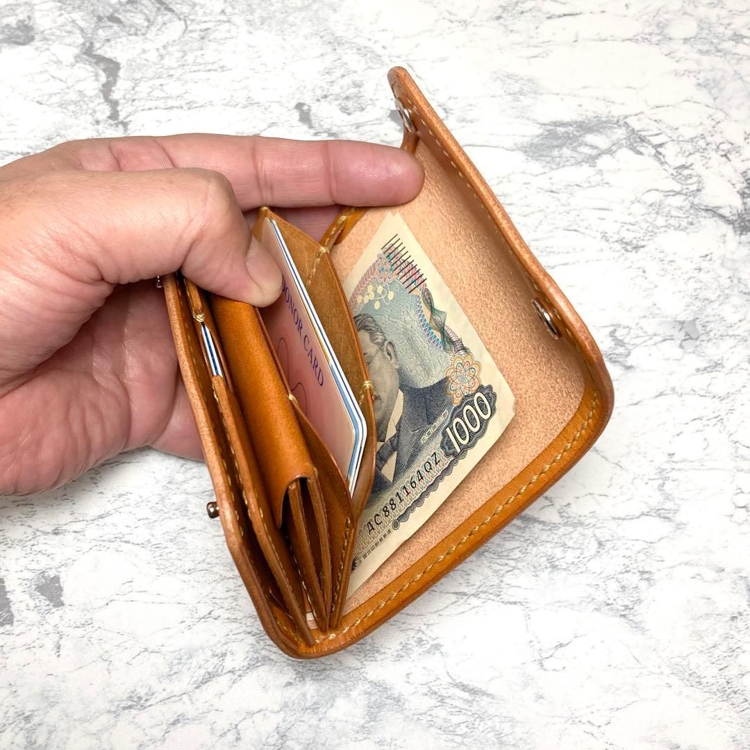 【総手縫い】栃木レザー クロコ型押し 三つ折り財布 本革 ミニ財布 レディース
