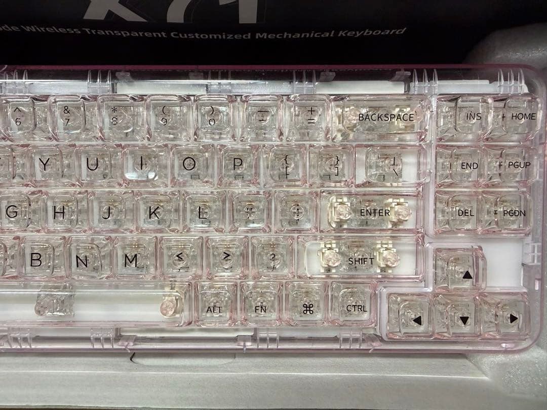 YUNZII X71 ゲーミングキーボード クリスタルアイス軸