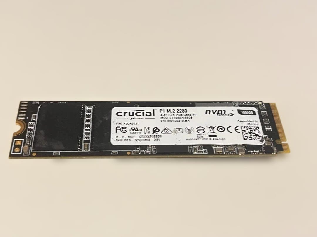 Crucial P1 M.2 SSD 1TB②◆使用1739時間◆健康状態99%