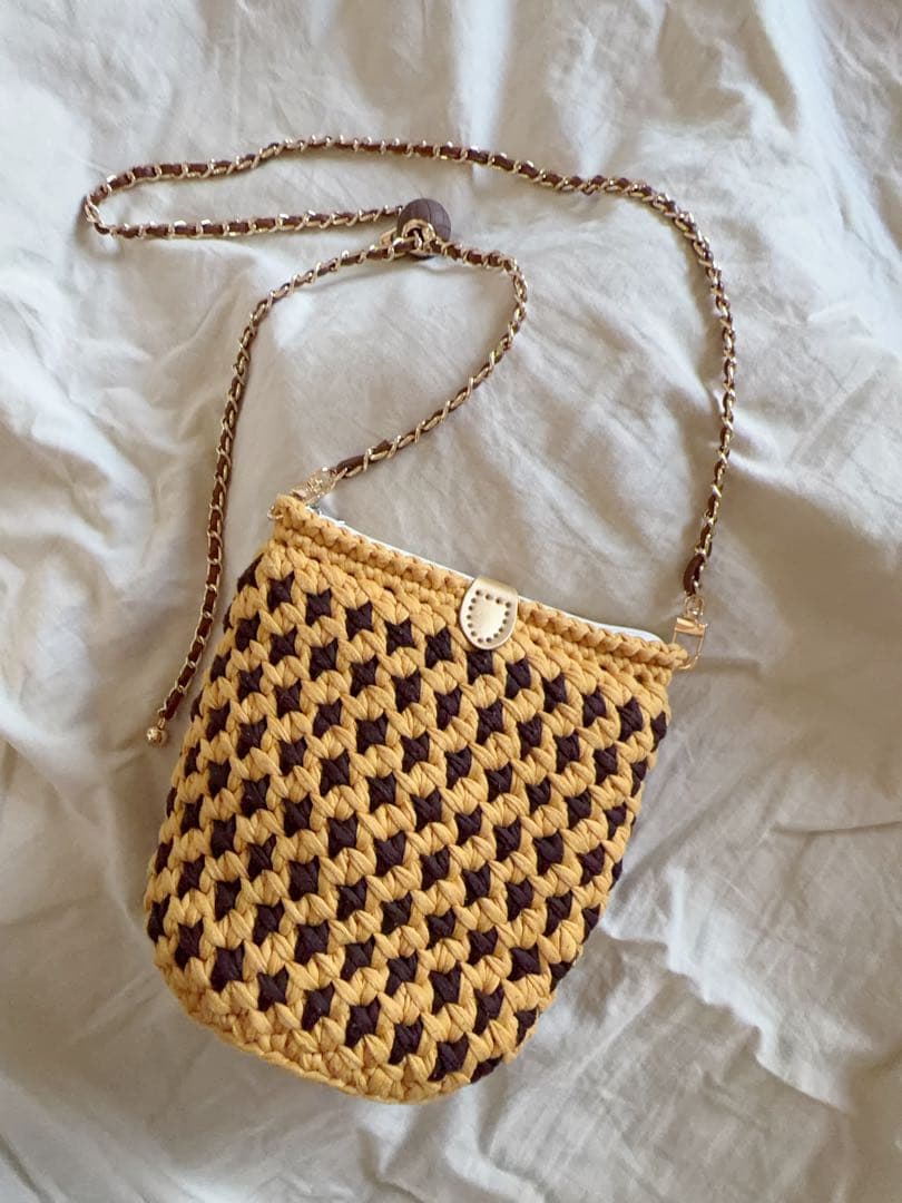 クロシェ　ミニショルダーバッグ ハンドメイド ヴィンテージカラー
