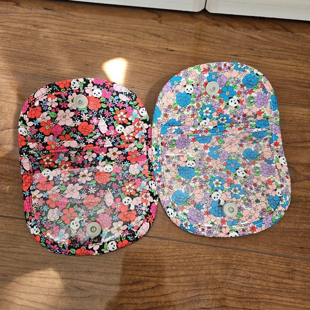専用　ミニポーチ　ケース　ビニール　ヌビ　花柄ぱんだ2つセット