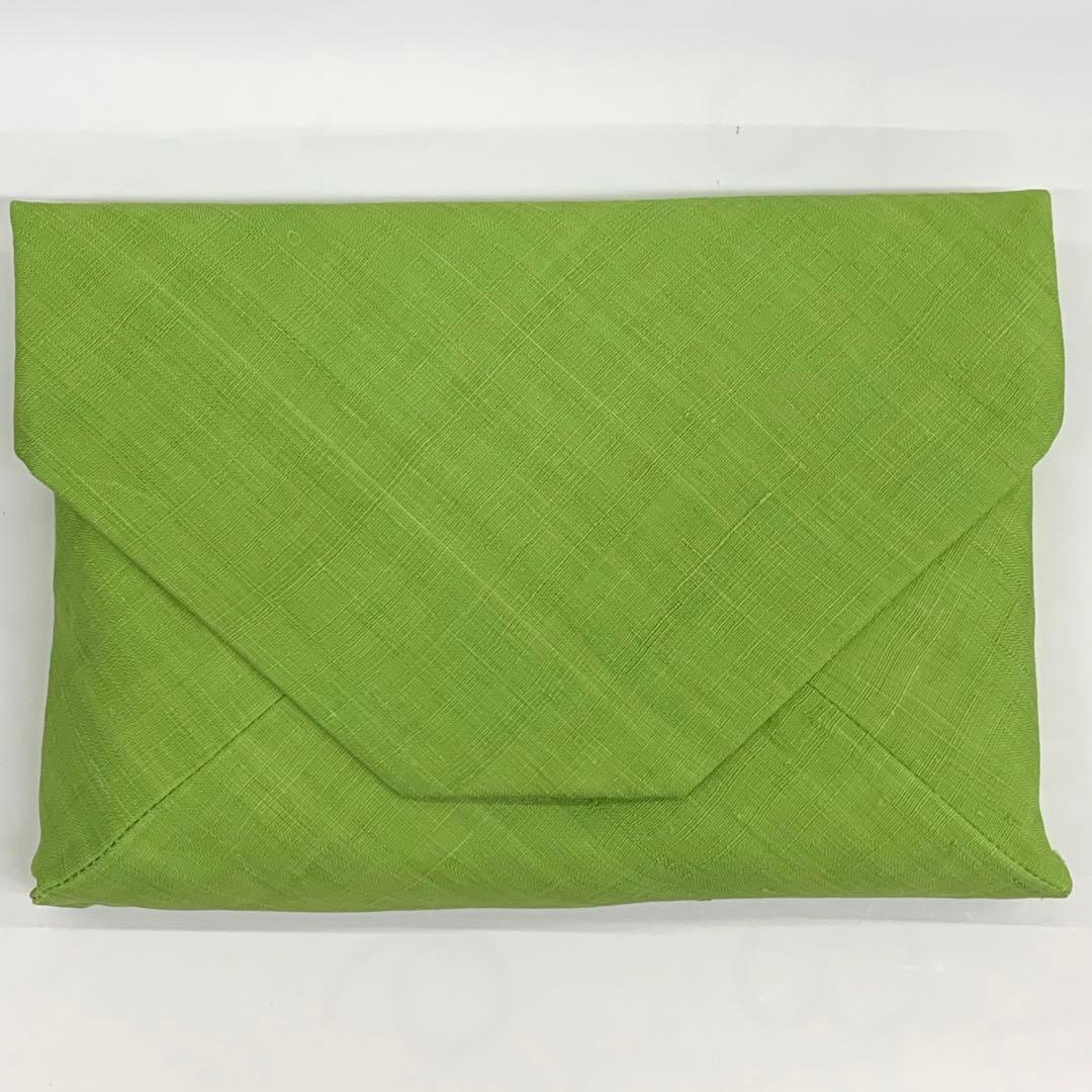 【数寄屋袋 20   麻　萌黄】麻　箱なし