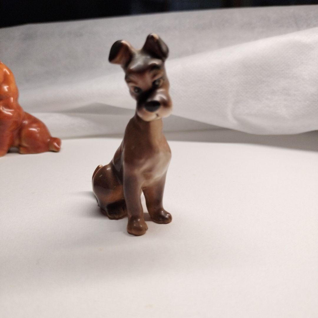 ディズニー 陶器製犬フィギュア 4体セット 半世紀前以上の海外骨董品レア