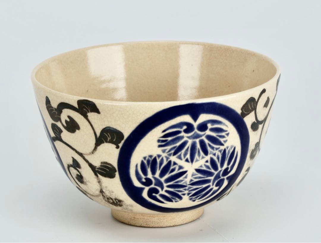 葵紋図茶碗 葵紋 共箱 三つ葉葵紋 茶道具 時代 古美術 葵紋茶碗 江戸時代