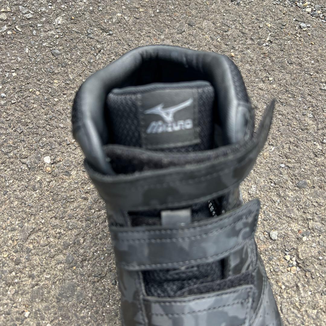Mizuno 迷彩柄 ブラック安全靴　25㎝