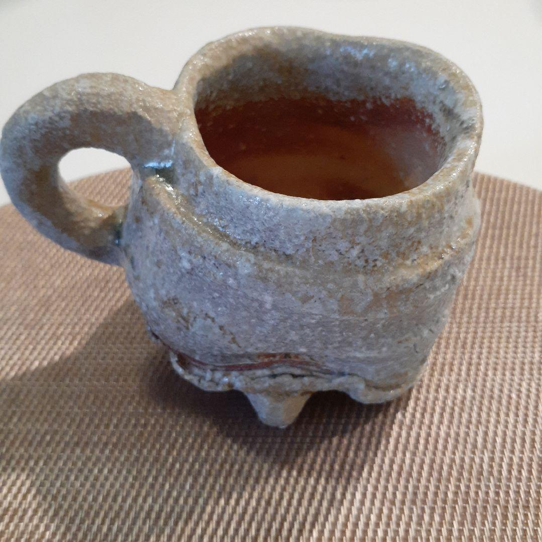 信楽焼？陶器製カップとソーサーのセット　作家作品　A