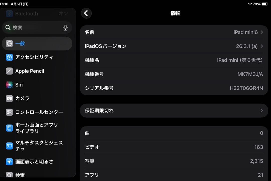 Apple iPad mini6 スペースグレー 本体