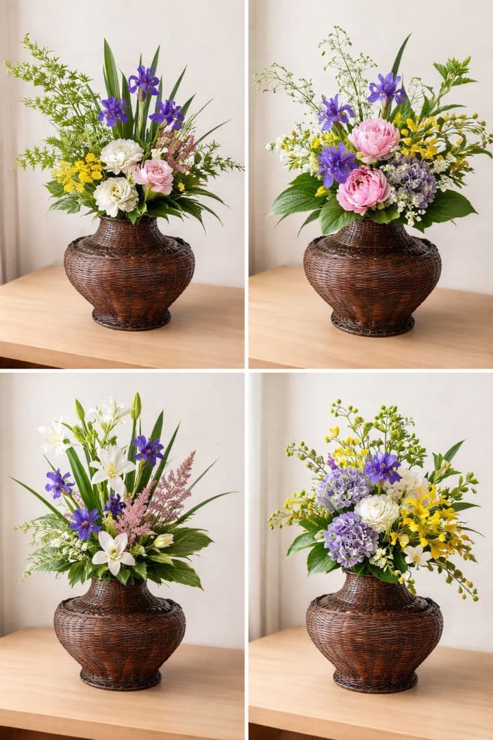竹製 壺型　花器　華道　茶道　レトロ