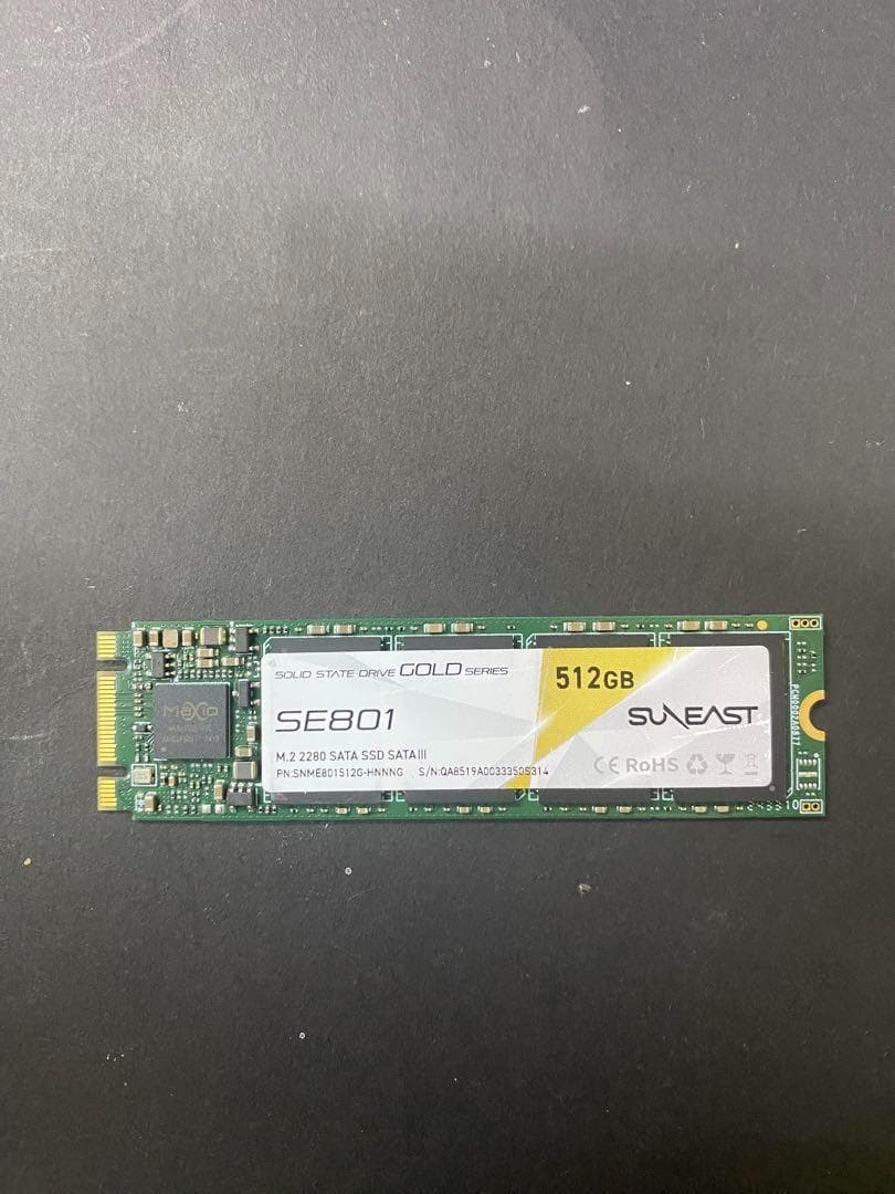 新品10時間未満ほぼ未使用 SSD M.2 512GB