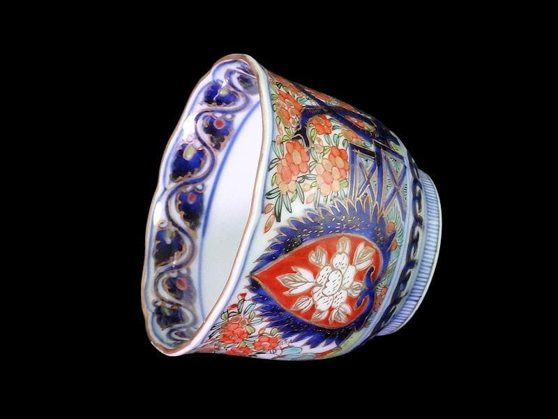 古伊万里　金襴手　花に唐子の図　向付　５客　AS-DCe