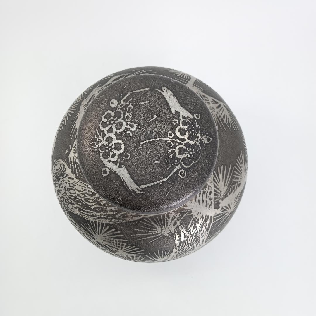 錫半 本錫 茶壺 錫製 茶入茶壺 煎茶道具 金属工芸（錫製）年代物