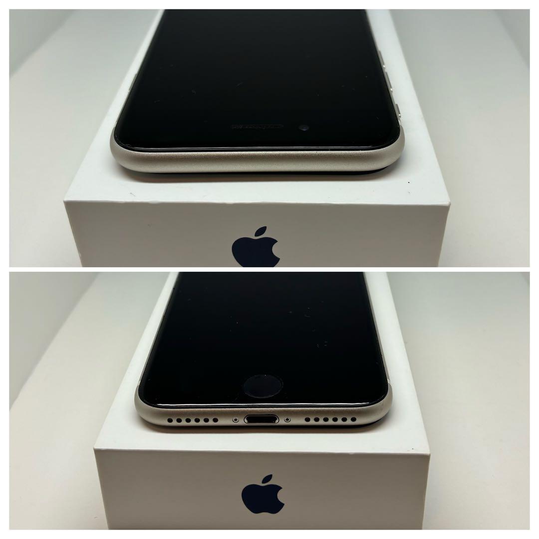 【極美品】iPhone SE3 128GB 白　SIMフリー　新品バッテリー