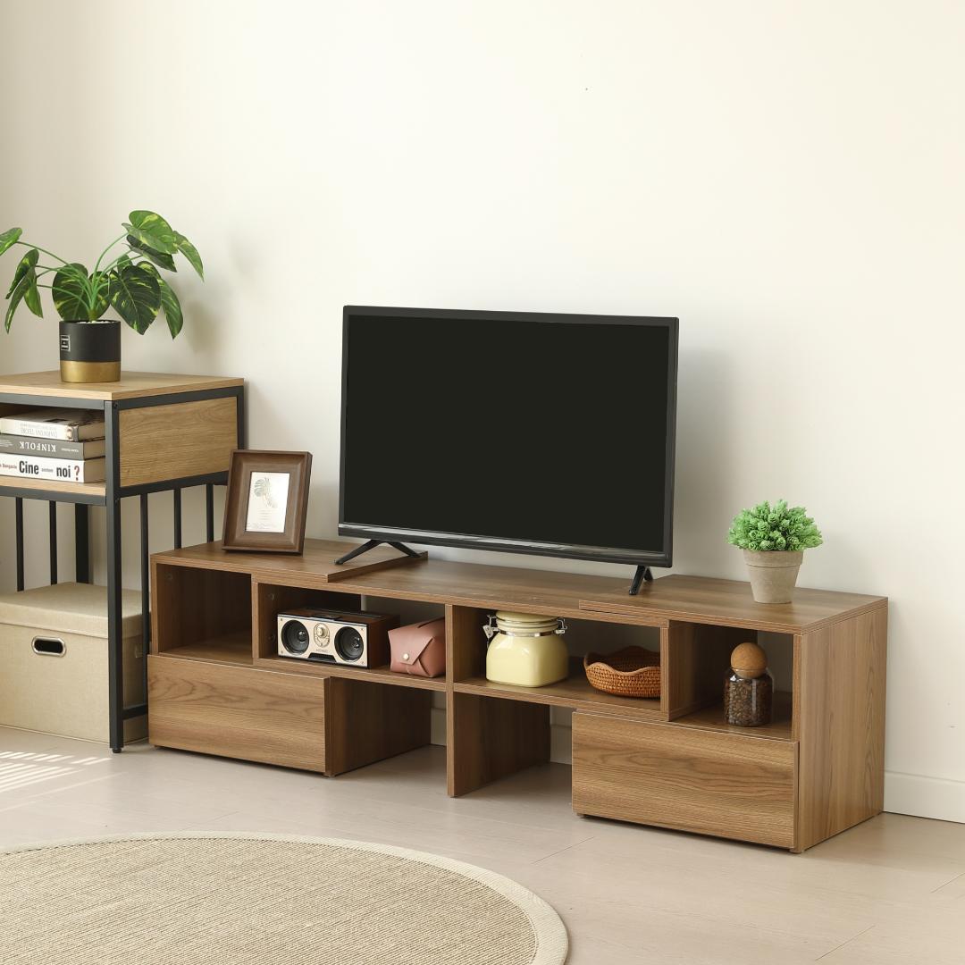 超人気！テレビ台 ローボード 伸縮自由 幅93～172cm 高38　BROWN