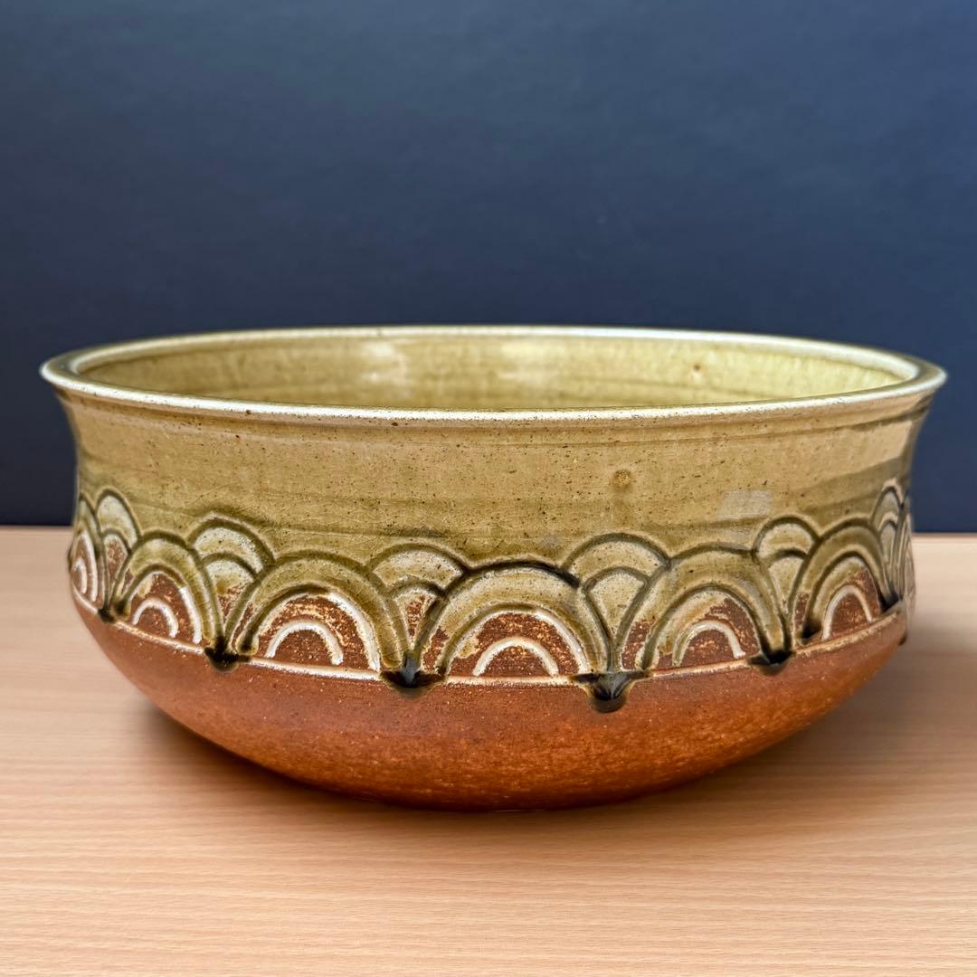 信楽焼 西尾彦四郎 平水指 木製塗蓋 共箱 水差し 茶道具 0125-X1