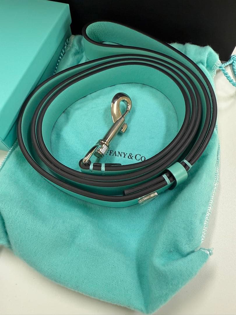 ユ*リ様 新品 ティファニーTiffany レザー リード ペットリーシュ ドッ
