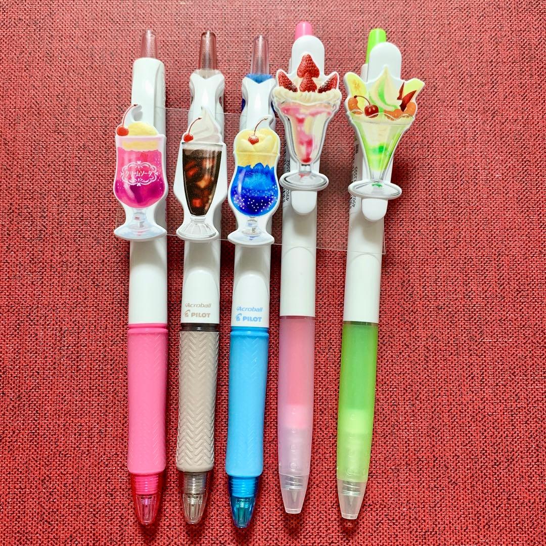 ロフト　限定　クリームソーダ　いちごパフェ　ボールペン　アクロボール　純喫茶