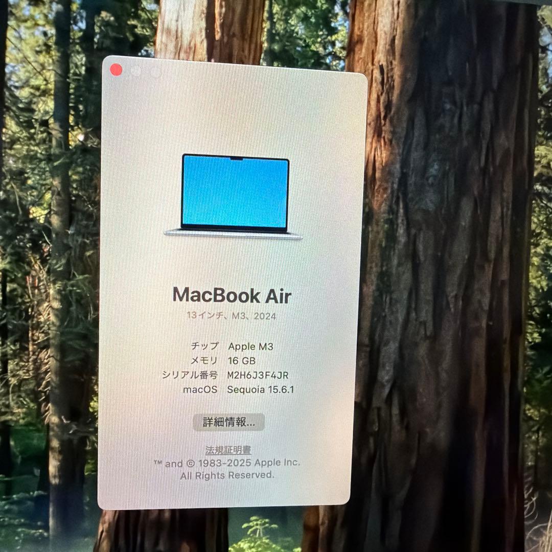 Apple MacBook Air (2024) 13インチ16GB 256GB