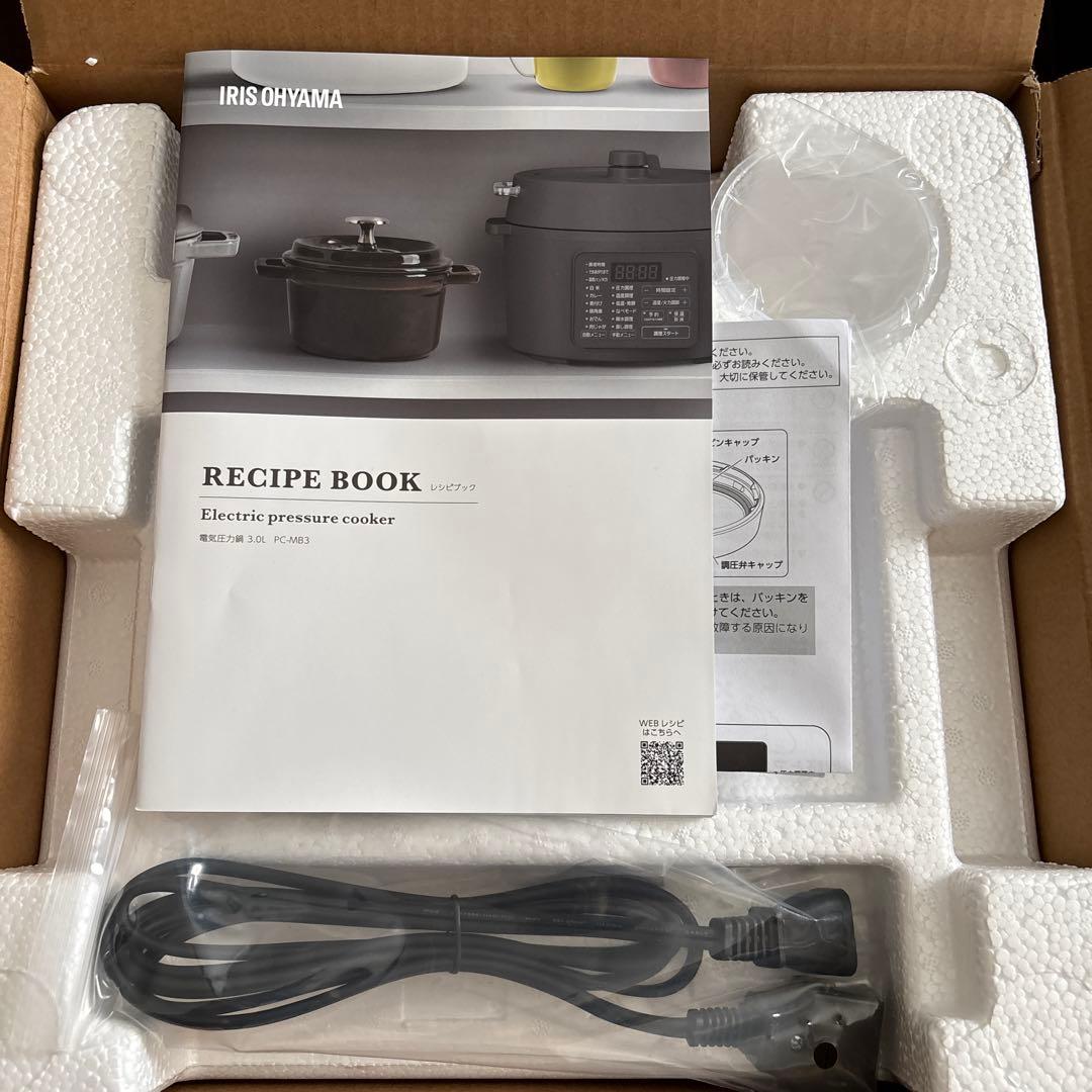 アイリスオーヤマ　電気圧力鍋 3L PC-MB3-H ミドルグレー